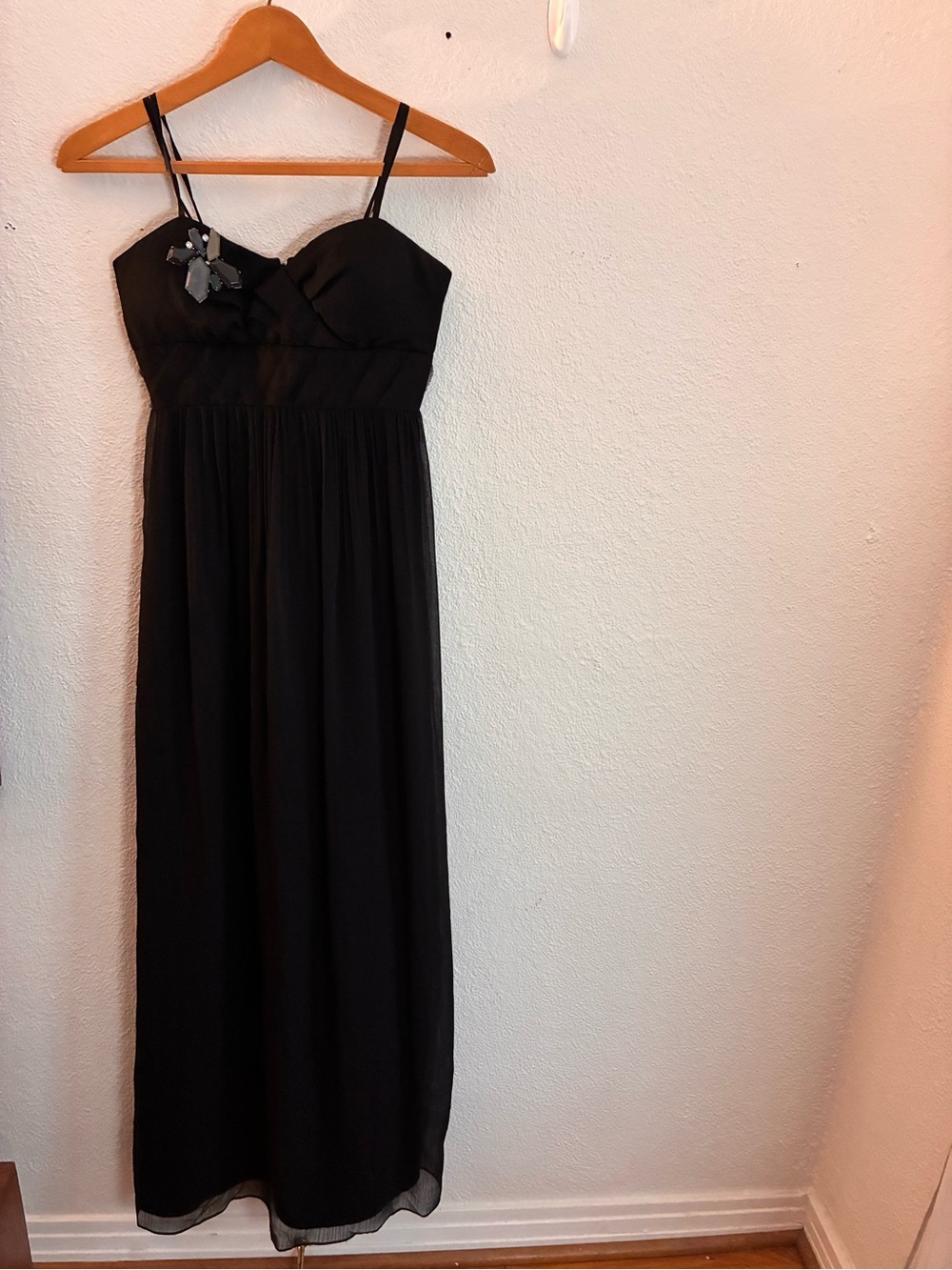 BCBGeneration Black Spaghetti-Strap Maxi Dress